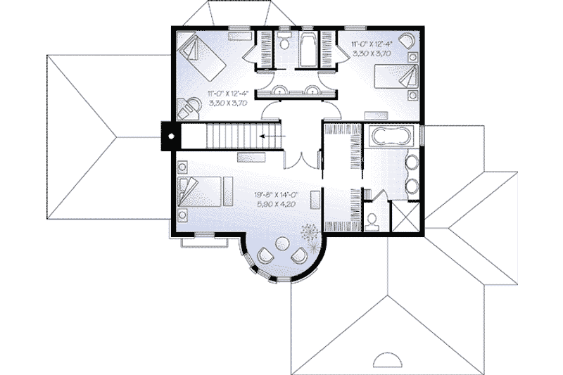 Dream House Plan - Floor Plan - Upper Floor for European House Plan #23-569 - 3 bed, 2.5 bath