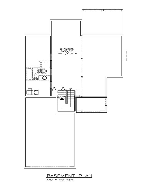 Home Plan - Floor Plan - Lower Floor for Farmhouse House Plan #1100-170 - 3 bed, 2.5 bath