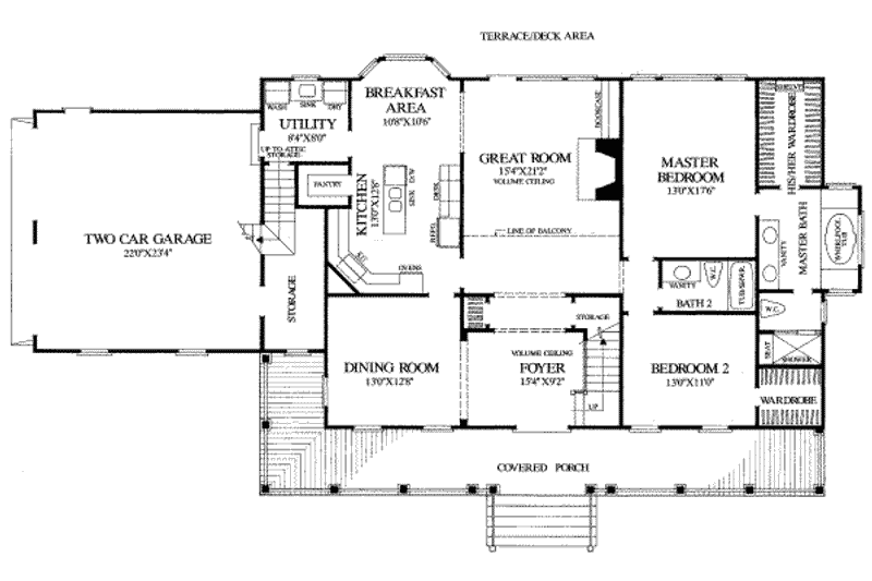 Home Plan - Floor Plan - Main Floor for Southern House Plan #137-246 - 4 bed, 3 bath