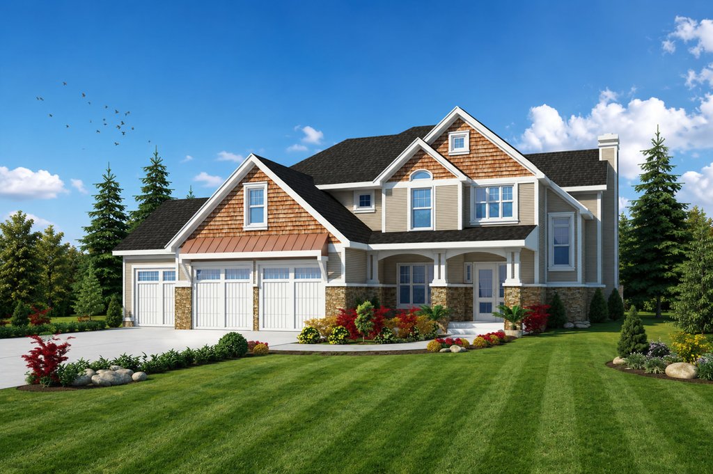 Exterior - Front Elevation 5 for Craftsman House Plan #20-2366 - 3 bed, 2.5 bath