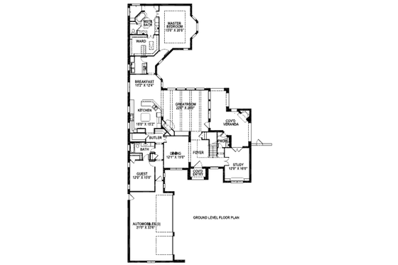 Floor Plan - Main Floor for European House Plan #141-267 - 4 bed, 4.5 bath