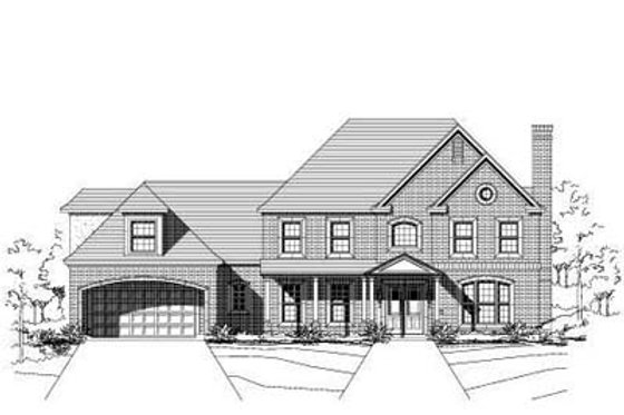 Exterior - Front Elevation for Traditional House Plan #411-152 - 4 bed, 4.5 bath