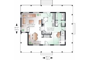 Floor Plan - Main Floor for Traditional House Plan #23-822 - 3 bed, 1.5 bath