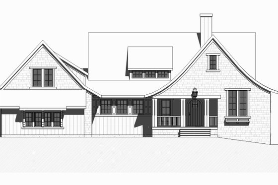 Exterior - Front Elevation 3 for Traditional House Plan #901-135 - 4 bed, 2.5 bath