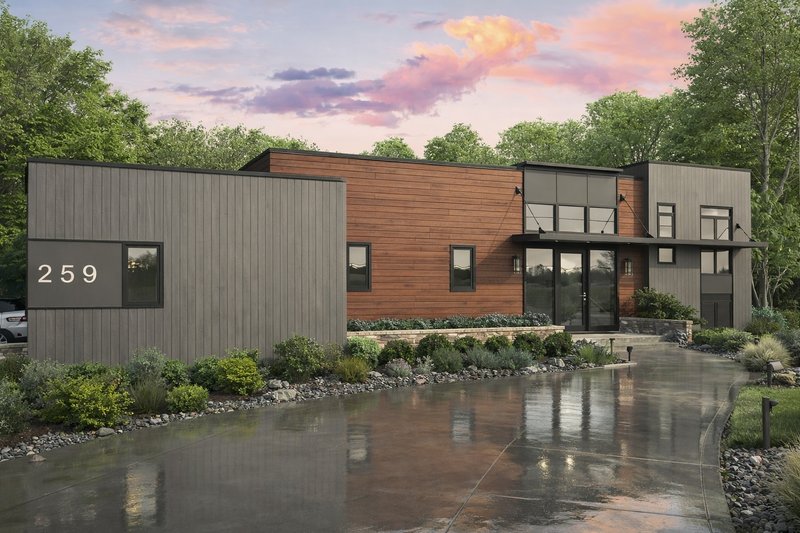 Dream House Plan - Contemporary Exterior - Front Elevation Plan #928-343