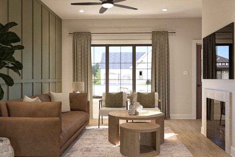 House Blueprint - Interior - Family Room for Traditional House Plan #455-553 - 3 bed, 2.5 bath