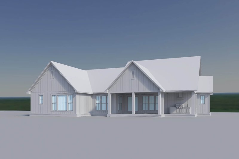 Dream House Plan - Exterior - Rear Elevation 3 for Southern House Plan #430-430 - 3 bed, 3.5 bath