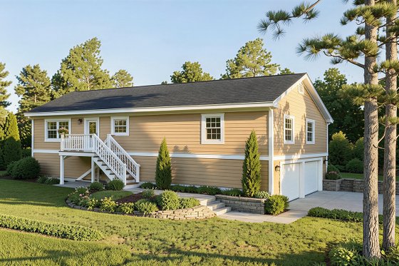 Exterior - Rear Elevation for Traditional House Plan #312-448 - 3 bed, 2.5 bath