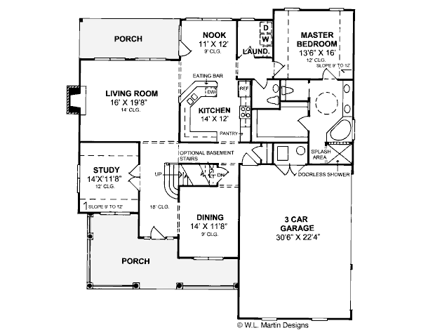 House Plan Design - Farmhouse Floor Plan - Main Floor Plan #20-381