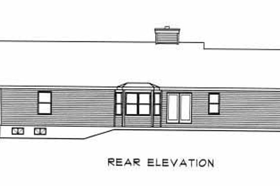 Exterior - Rear Elevation for Ranch House Plan #22-110 - 3 bed, 2 bath