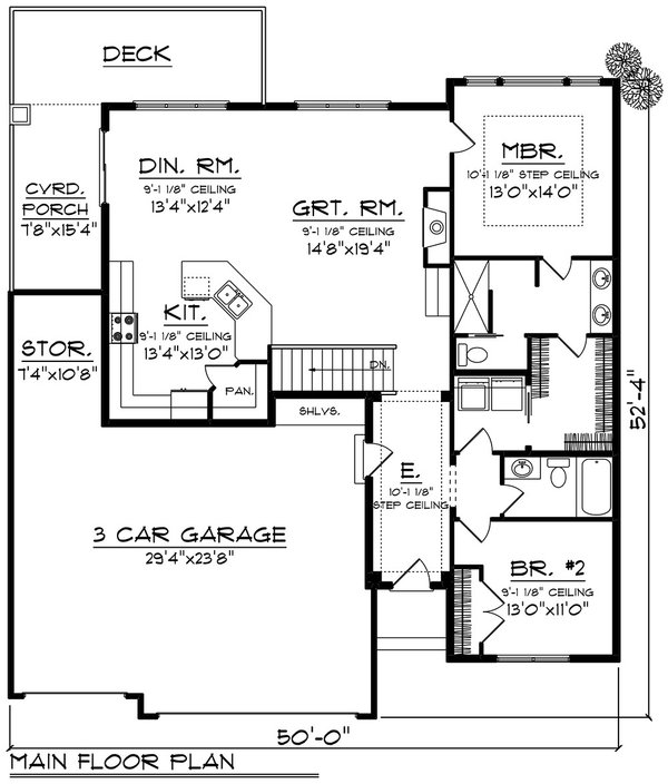 Dream House Plan - Craftsman Floor Plan - Main Floor Plan #70-1532