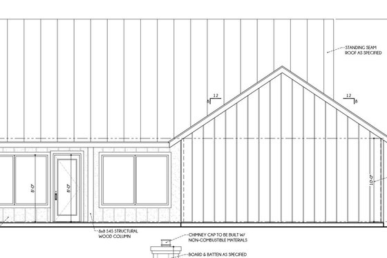 Exterior - Rear Elevation for Farmhouse House Plan #1110-5 - 3 bed, 2.5 bath