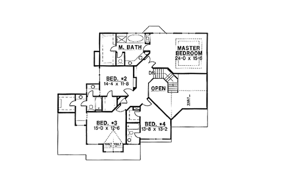 Floor Plan - Upper Floor House Plan #67-127 - 4 bed, 3.5 bath