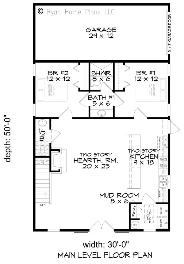 House Blueprint - Traditional Floor Plan - Main Floor Plan #932-762