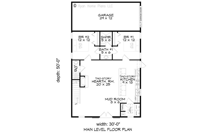 Home Plan - Floor Plan - Main Floor for Traditional House Plan #932-762 - 4 bed, 2.5 bath