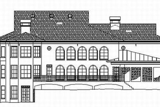 Exterior - Rear Elevation for European House Plan #119-254 - 4 bed, 4.5 bath