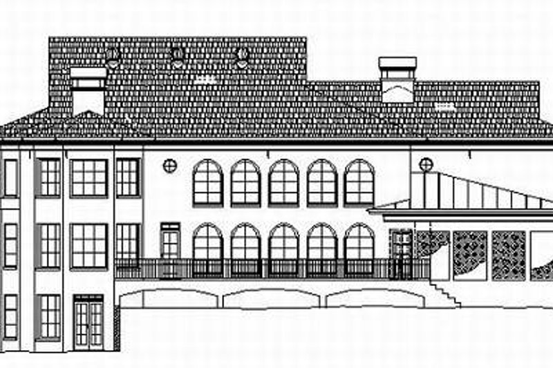 Home Plan - Exterior - Rear Elevation for European House Plan #119-254 - 4 bed, 4.5 bath