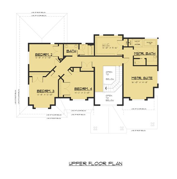 House Blueprint - Traditional Floor Plan - Upper Floor Plan #1066-68