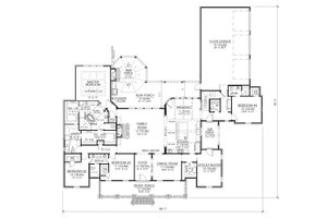 Floor Plan - Main Floor for Southern House Plan #1074-12 - 4 bed, 4 bath
