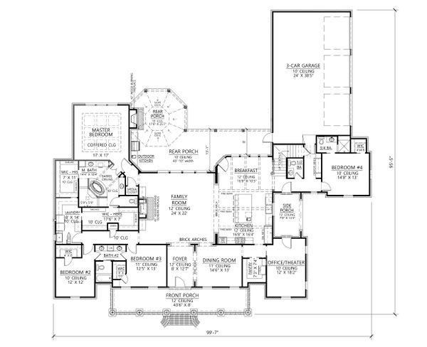 Home Plan - Southern Floor Plan - Main Floor Plan #1074-12