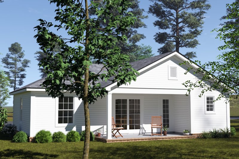 House Plan Design - Exterior - Rear Elevation for Cottage House Plan #513-2403 - 2 bed, 2 bath
