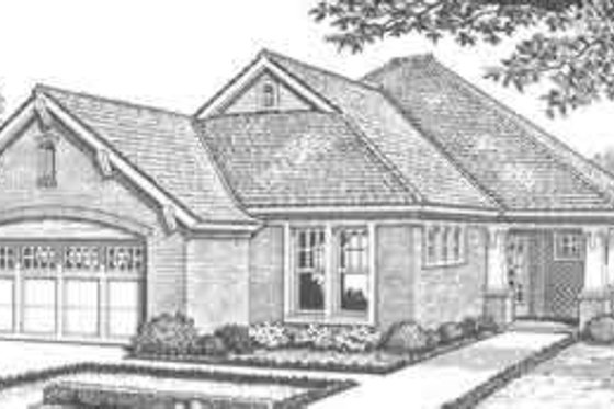 Exterior - Front Elevation for European House Plan #310-306 - 3 bed, 2 bath