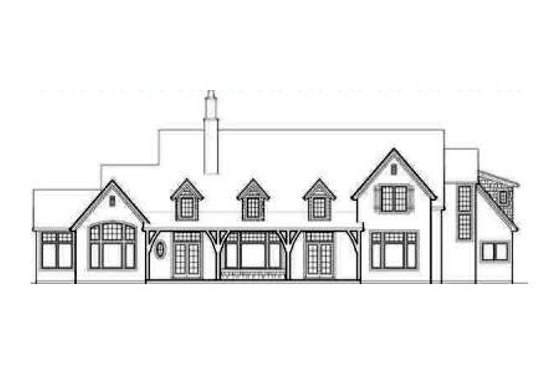 Exterior - Rear Elevation for European House Plan #48-120 - 3 bed, 3.5 bath