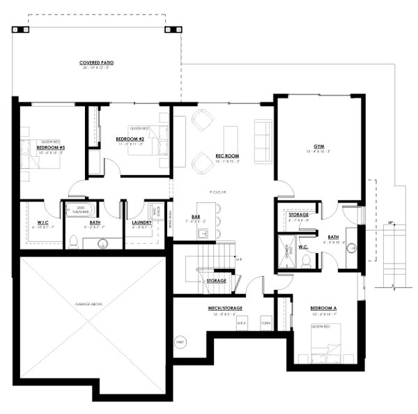 House Blueprint - Cottage Floor Plan - Lower Floor Plan #1114-24