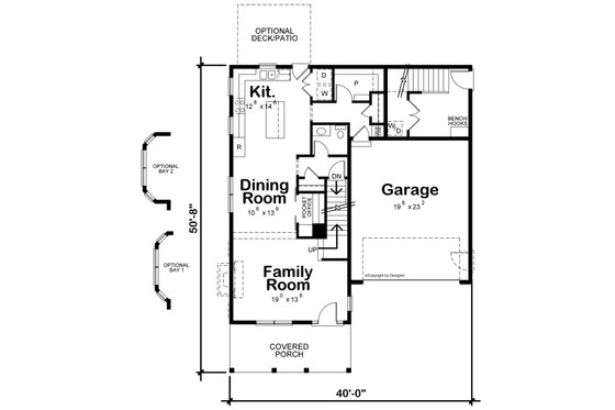 Floor Plan - Main Floor for Traditional House Plan #20-2517 - 4 bed, 3.5 bath