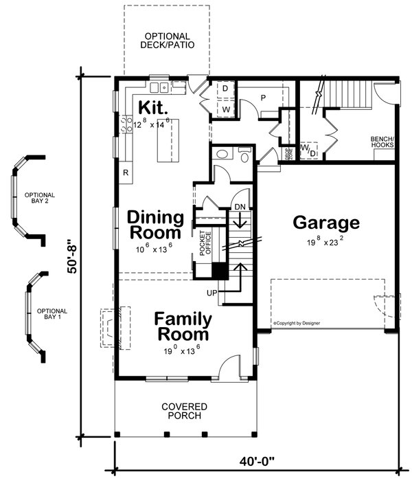 Home Plan - Traditional Floor Plan - Main Floor Plan #20-2517