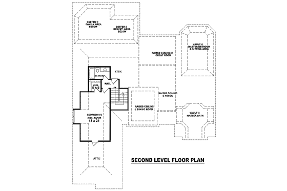 Floor Plan - Upper Floor for European House Plan #81-1622 - 3 bed, 3.5 bath