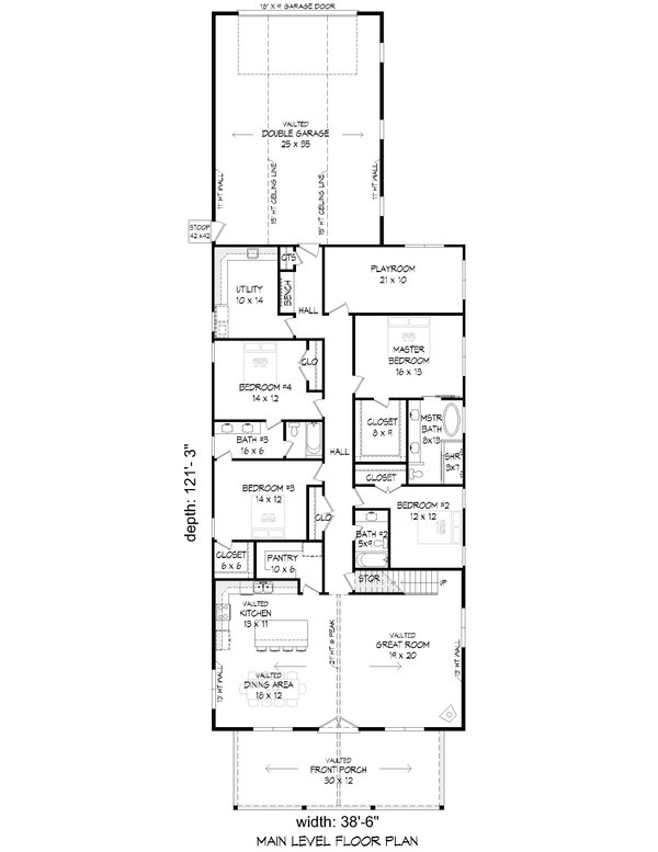 House Plan Design - Country Floor Plan - Main Floor Plan #932-613