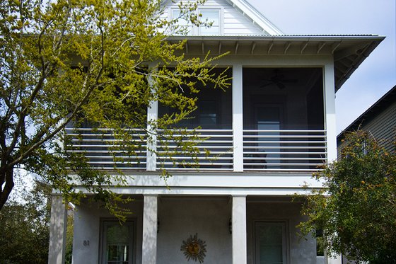 Exterior - Front Elevation 3 for Beach House Plan #443-18 - 4 bed, 3 bath