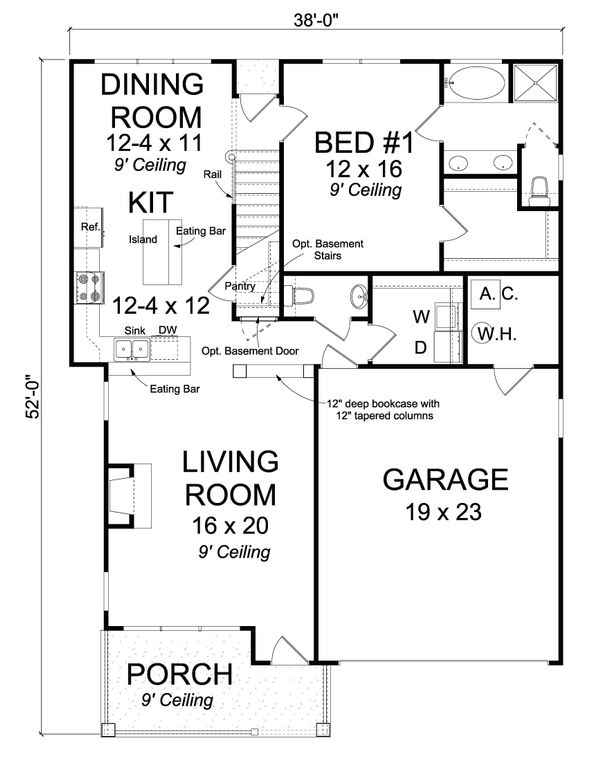 House Design - Cottage Floor Plan - Main Floor Plan #513-2088