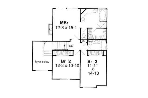 Floor Plan - Upper Floor for Traditional House Plan #312-817 - 4 bed, 3 bath
