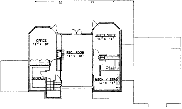 Dream House Plan - Modern Floor Plan - Lower Floor Plan #117-443