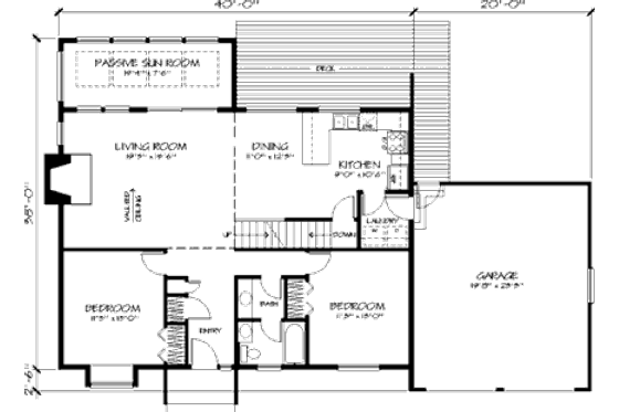 Floor Plan - Main Floor House Plan #320-151 - 3 bed, 2 bath