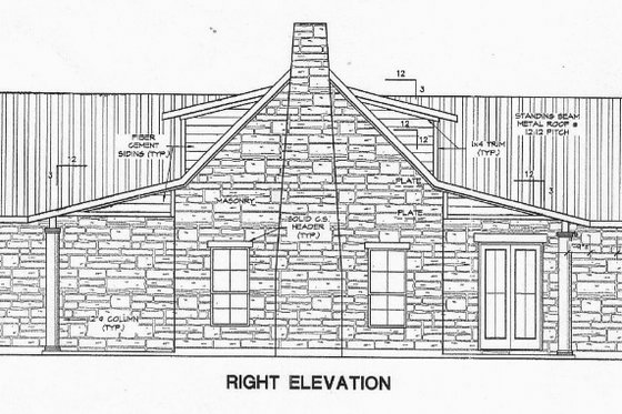 Exterior - Other Elevation 1 for Country House Plan #472-11 - 2 bed, 2 bath