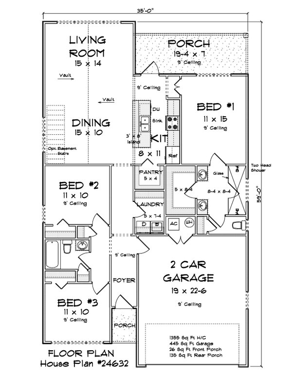 House Blueprint - Cottage Floor Plan - Main Floor Plan #513-2425