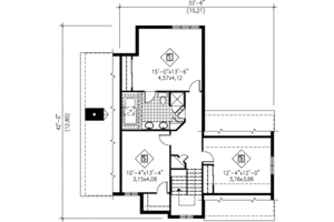 Floor Plan - Upper Floor for European House Plan #25-2162 - 3 bed, 1.5 bath