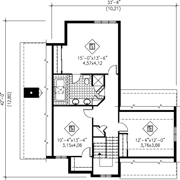 European Floor Plan - Upper Floor Plan #25-2162