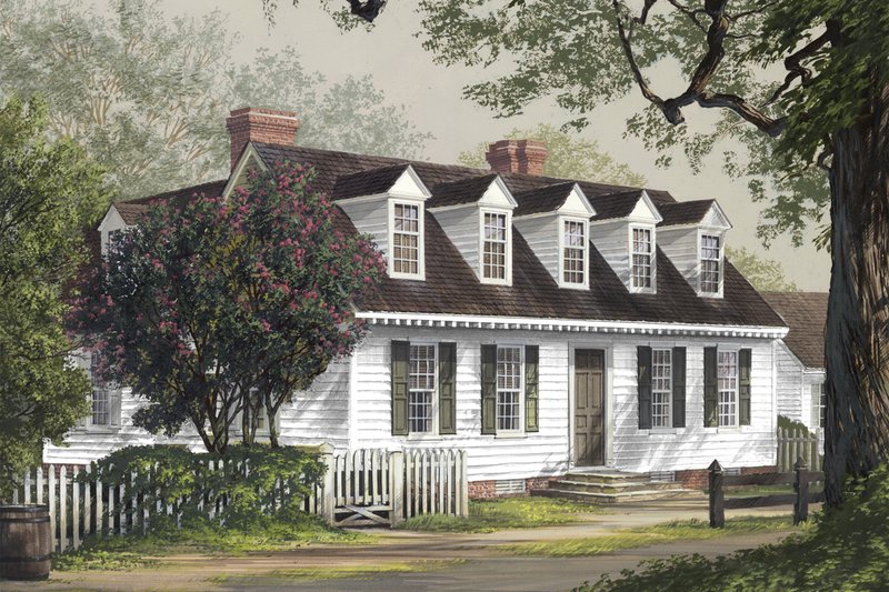 Architectural House Design - 3000 square foot colonial house plan with 3 bedrooms and 2 baths