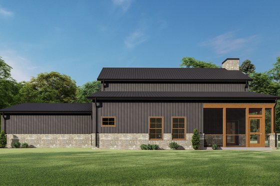 Exterior - Rear Elevation for Barndominium House Plan #1092-43 - 4 bed, 2.5 bath
