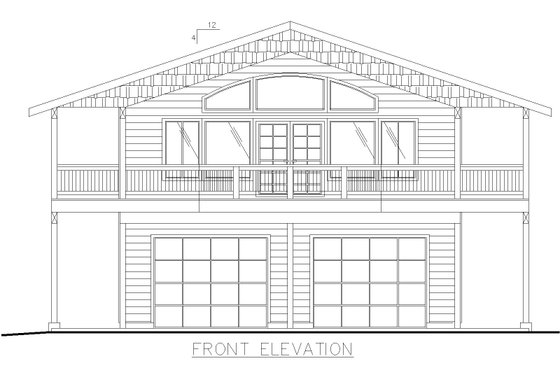Exterior - Front Elevation 3 for Craftsman House Plan #117-1116 - 2 bed, 2 bath