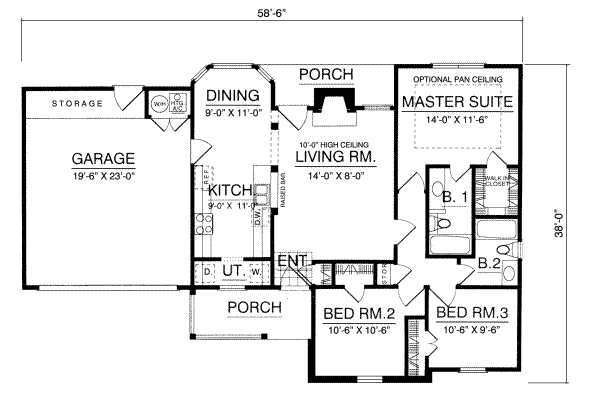 Farmhouse Floor Plan - Main Floor Plan #40-164