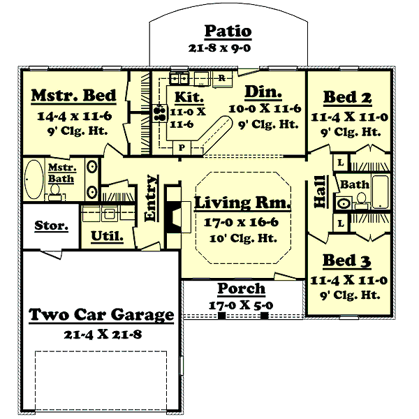 Home Plan - Traditional Floor Plan - Main Floor Plan #430-7