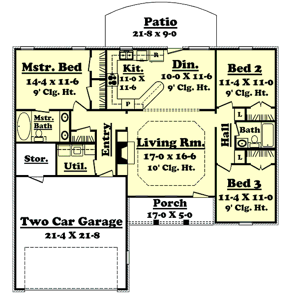 House Design - Traditional Floor Plan - Main Floor Plan #430-7