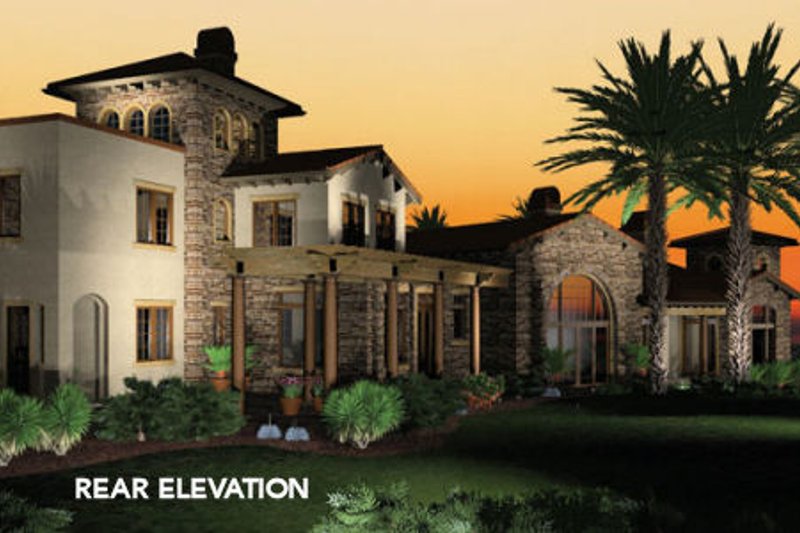 Architectural House Design - Exterior - Other Elevation 2 for Mediterranean House Plan #48-361 - 5 bed, 5 bath