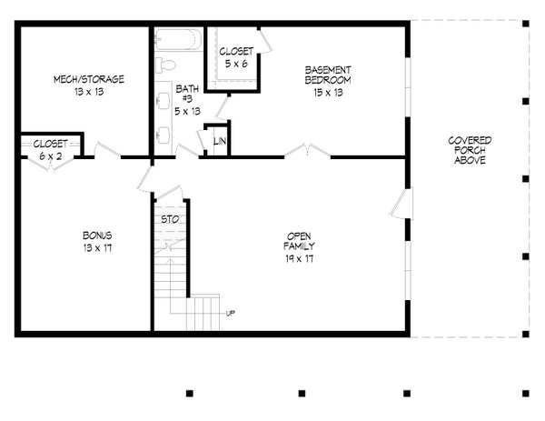 Home Plan - Traditional Floor Plan - Lower Floor Plan #932-463