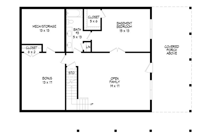 House Plan Design - Floor Plan - Lower Floor for Traditional House Plan #932-463 - 4 bed, 3.5 bath